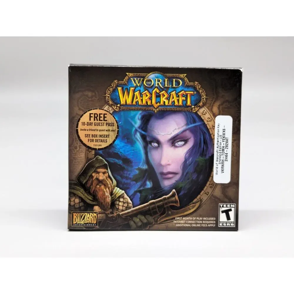 World of Warcraft Windows Mac, 2004 5 Disc Set PC Video Game Complete Manual